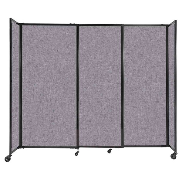 StraightWall Sliding Portable Partition 7'2" x 6' Cloud Gray Fabric